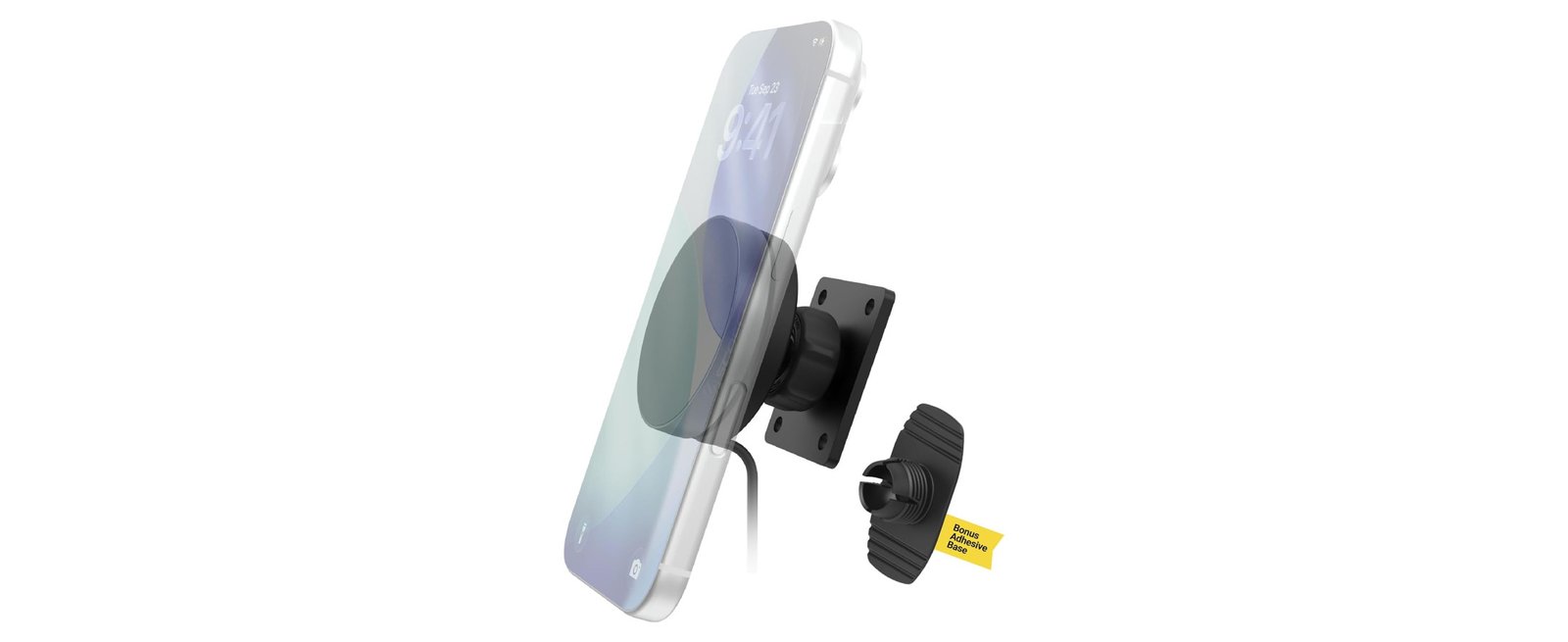 MagSafe car phone mount attached inside a vehicle